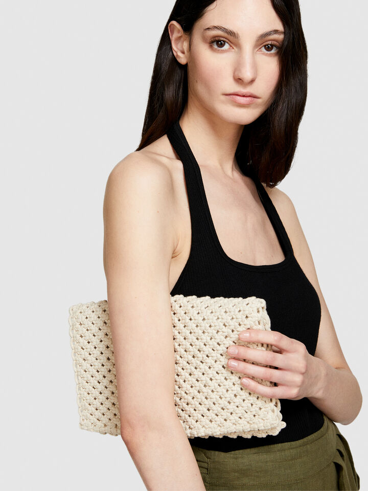 Crochet clutch - null - Creamy White | Sisley image number 3